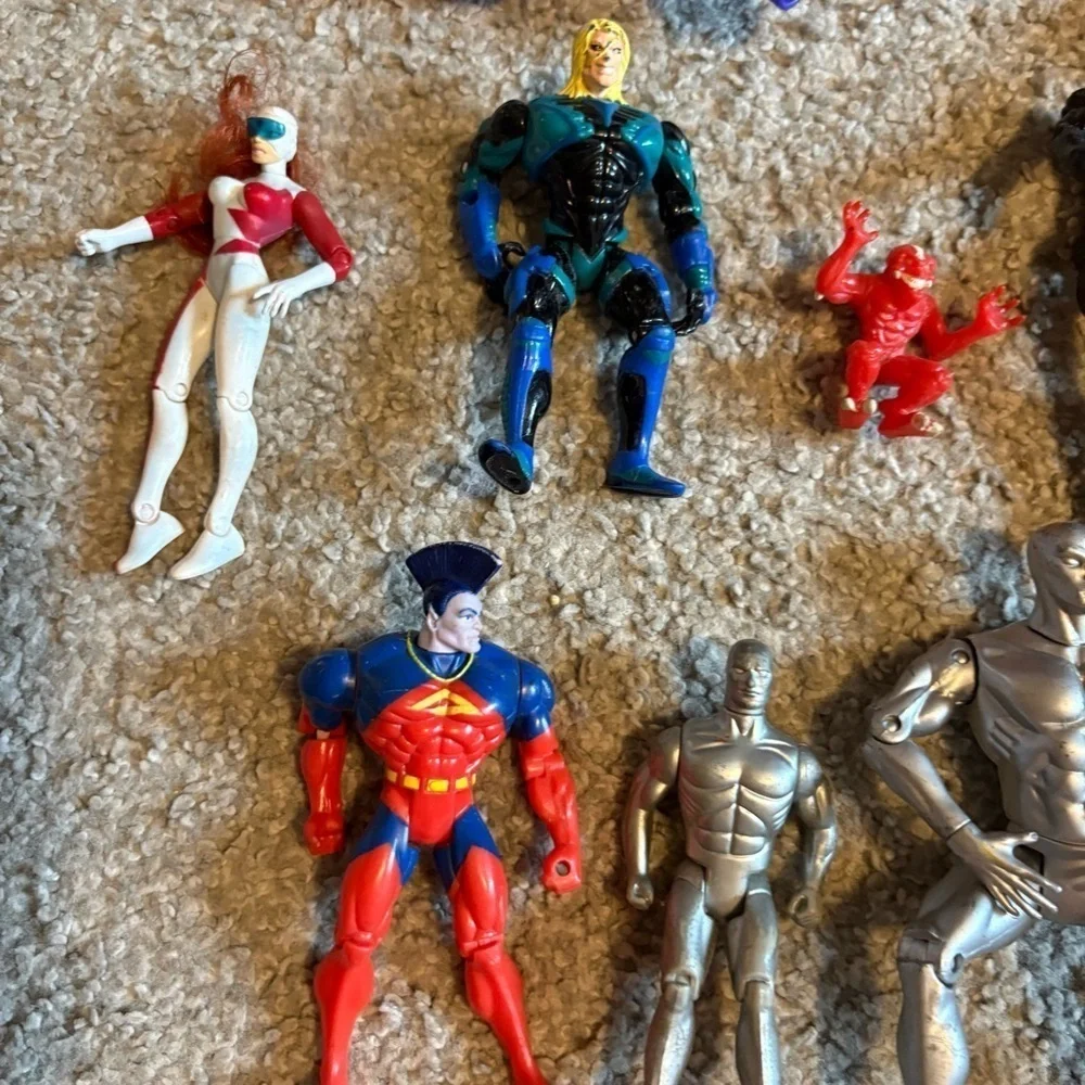 Vintage Marvel X-men Action Figure Lot 90s Y2K Toy Biz Genesis Iron Man Silver